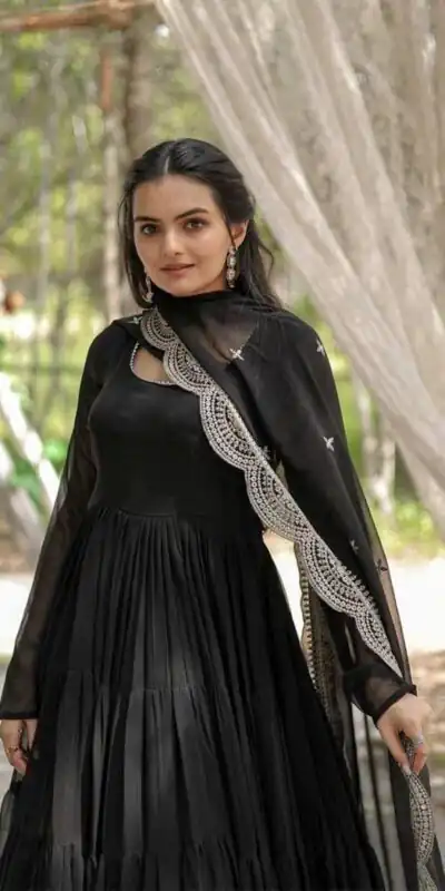  DC G38 Black  Color Garget With Full Sleeves Fancy lace Gown Casual, Wedding, Party, Festive, Events Etc. Expected Delivery 4-6 Working Days @1999/- | Gowns, Bollywood Gowns, Creative Gowns, Designer Gowns, Embroidered Gowns, Party Wear Gowns