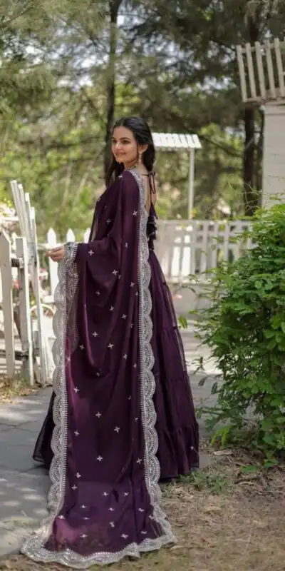  DC G38 Purple Color Garget With Full Sleeves Fancy lace Gown Casual, Wedding, Party, Festive, Events Etc. Expected Delivery 4-6 Working Days @1999/- | Gowns, Bollywood Gowns, Creative Gowns, Designer Gowns, Embroidered Gowns, Party Wear Gowns