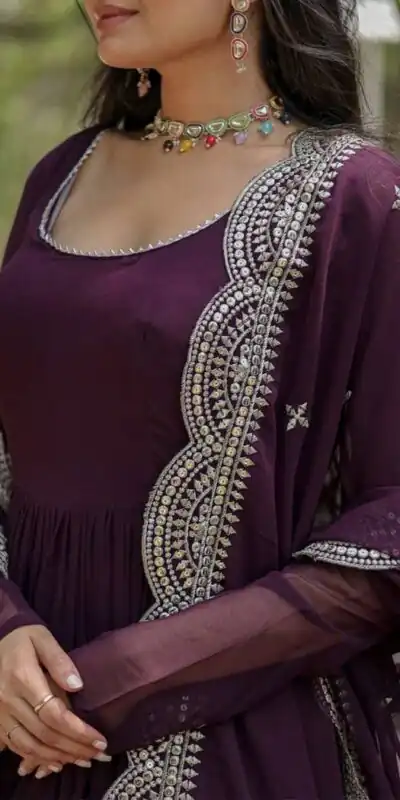  DC G38 Purple Color Garget With Full Sleeves Fancy lace Gown Casual, Wedding, Party, Festive, Events Etc. Expected Delivery 4-6 Working Days @1999/- | Gowns, Bollywood Gowns, Creative Gowns, Designer Gowns, Embroidered Gowns, Party Wear Gowns