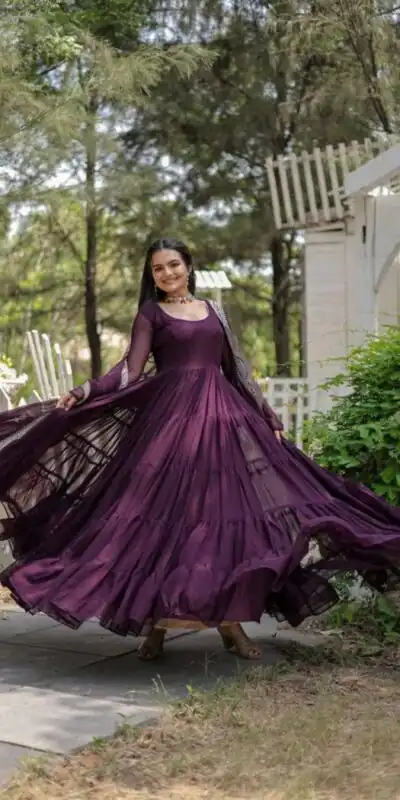  DC G38 Purple Color Garget With Full Sleeves Fancy lace Gown Casual, Wedding, Party, Festive, Events Etc. Expected Delivery 4-6 Working Days @1999/- | Gowns, Bollywood Gowns, Creative Gowns, Designer Gowns, Embroidered Gowns, Party Wear Gowns