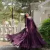 Stylish Purple Color Garget With Full Sleeves Fancy lace Gown