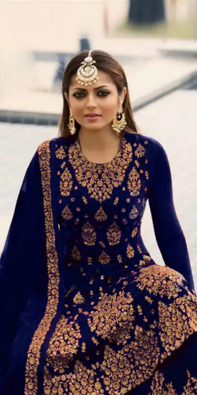 LT NITYA 3805 Purple Color Georgette With Embroidery Work Sharara Suit Wedding, Festive, Party Events Etc. Expected Delivery 4-6 Working Days @2349/- | Jump Suits, Salwar suit, Designer Suits, Casual Suits, Creative suits, Palazzo Suits, Party Wear Suits, Patiala Suits, Straight Suits