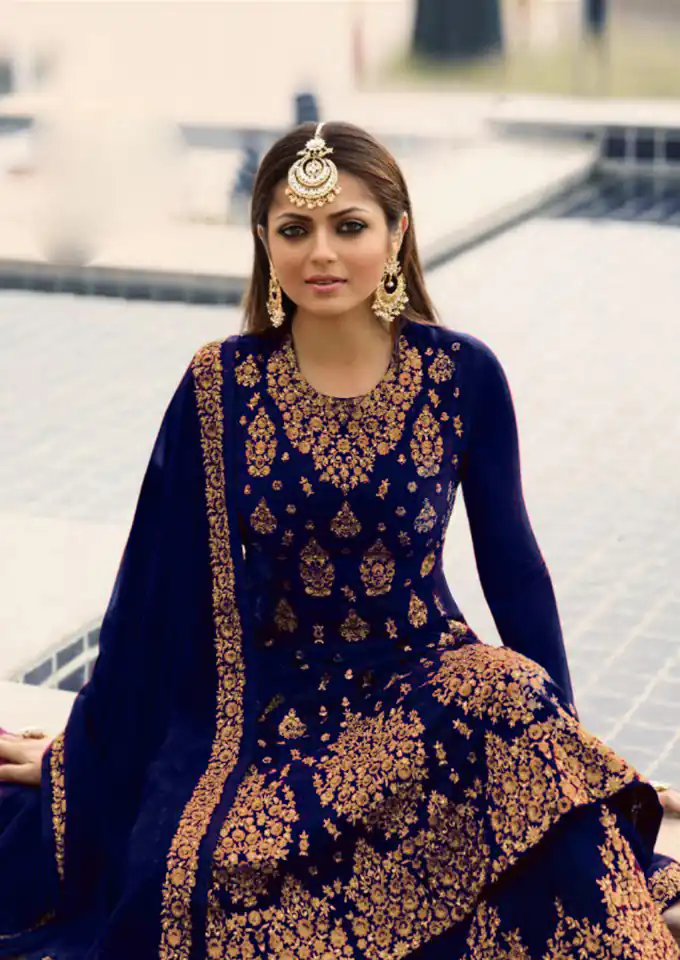 LT NITYA 3805 Purple Color Georgette With Embroidery Work Sharara Suit Wedding, Festive, Party Events Etc. Expected Delivery 4-6 Working Days @2349/- | Jump Suits, Salwar suit, Designer Suits, Casual Suits, Creative suits, Palazzo Suits, Party Wear Suits, Patiala Suits, Straight Suits