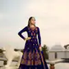 Stylish Purple Color Georgette With Embroidery Work Sharara Suit