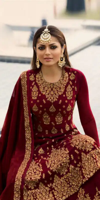 LT NITYA 3805 Red Color Georgette With Embroidery Work Sharara Suit Wedding, Festive, Party Events Etc. Expected Delivery 4-6 Working Days @2349/- | Jump Suits, Salwar suit, Designer Suits, Casual Suits, Creative suits, Palazzo Suits, Party Wear Suits, Patiala Suits, Straight Suits