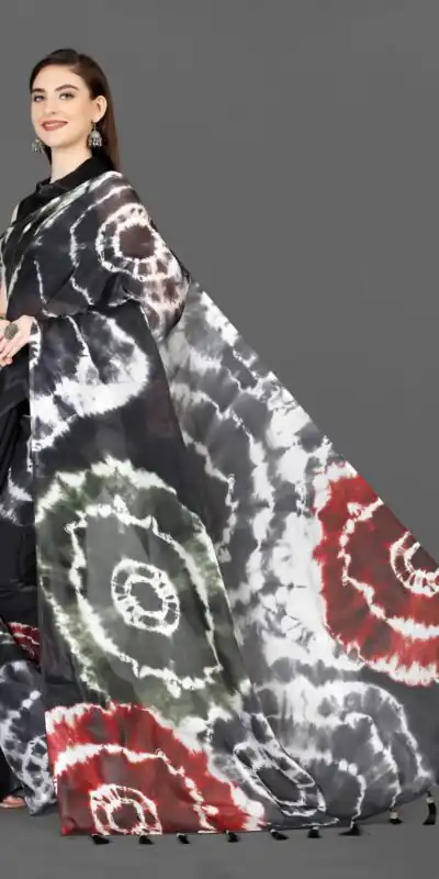 DDH Black  Color Zimmi Chu Digital Sibori Printed Work Saree Events Casual, Wedding, Festive, Events Etc. Expected Delivery  4-6 Working Days @1549/- | Sarees, Bollywood Sarees, Creative Sarees, Designer Sarees, Embroidered Sarees, Ethnic Saree, Modern Digital sarees, Party Wear Sarees