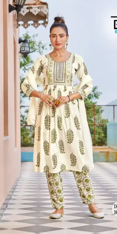 INLI Kiara Cream Color Heavy Rayon With Embroidery Work Kurti Casual, Wedding, Party, Festive, Events Etc. Expected Delivery 4-6 Working Days @1799/- | Kurti, Bollywood Kurti, Creative Kurtis, Designer Kurti, Party Wear Kurti, Selfie Kurti