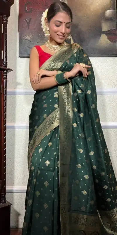 DDF 128 Green Color Banarasi Soft Silk Extra Ordinary Design Saree Casual, Party Wear, Events, Festivals Etc. Expected Delivery 4-6 Working Days 1399/- | Sarees, Bollywood Sarees, Creative Sarees, Designer Sarees, Embroidered Sarees, Ethnic Saree, Modern Digital sarees, Party Wear Sarees