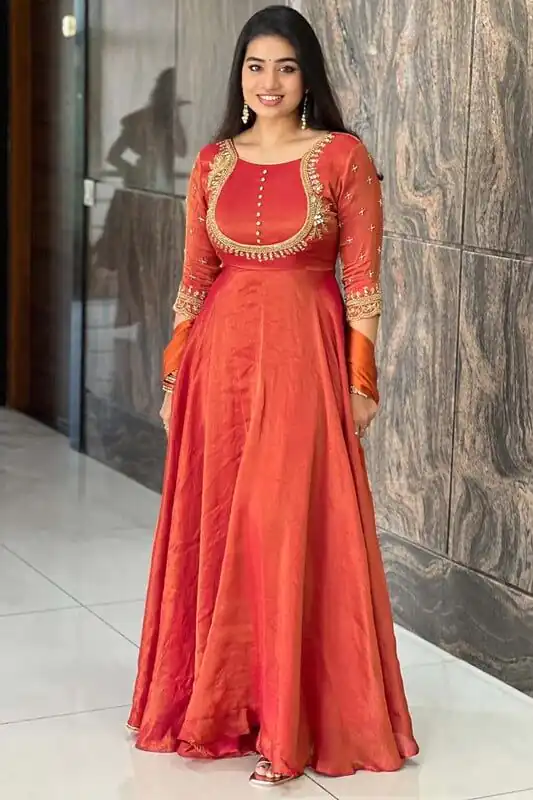 RTC 5688 Orange Color Soft silk thread and Sequence Anarkali Suit Casual, Wedding, Festive, Events Etc. Expected Delivery 4-6 Working Days @1949/- | Anarkali Suits, Bollywood Anarkali, Creative-Anarkali, Designer Anarkali, Embroidered Anarkali, Party Wear Anarkali