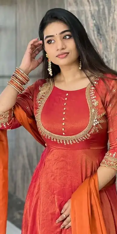 RTC 5688 Orange Color Soft silk thread and Sequence Anarkali Suit Casual, Wedding, Festive, Events Etc. Expected Delivery 4-6 Working Days @1949/- | Anarkali Suits, Bollywood Anarkali, Creative-Anarkali, Designer Anarkali, Embroidered Anarkali, Party Wear Anarkali