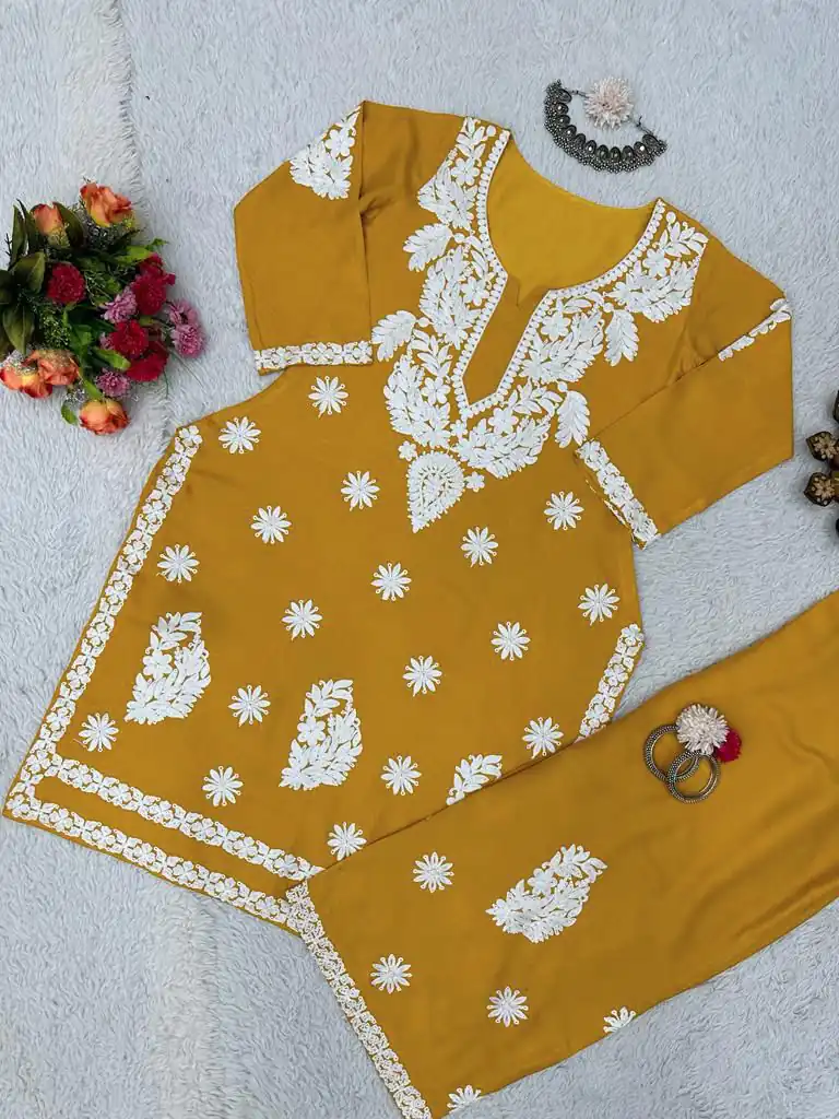 KD 1382 Yellow Heavy Rayon Chain-Stitch Sequence Salwar Suit Casual, Party, Wedding, Festive, Events Etc.  Expected Delivery 4-6 Working Days @1699/- | Salwar suit, Designer Suits, Casual Suits, Creative suits, Palazzo Suits, Party Wear Suits, Patiala Suits, Straight Suits