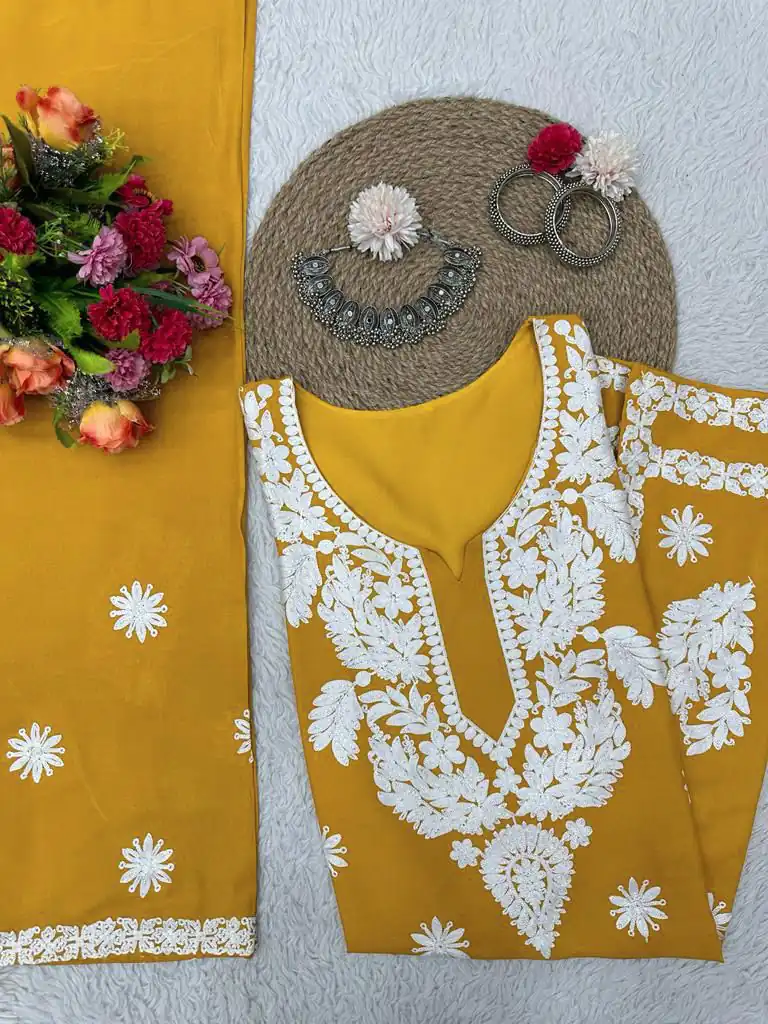 KD 1382 Yellow Heavy Rayon Chain-Stitch Sequence Salwar Suit Casual, Party, Wedding, Festive, Events Etc.  Expected Delivery 4-6 Working Days @1699/- | Salwar suit, Designer Suits, Casual Suits, Creative suits, Palazzo Suits, Party Wear Suits, Patiala Suits, Straight Suits