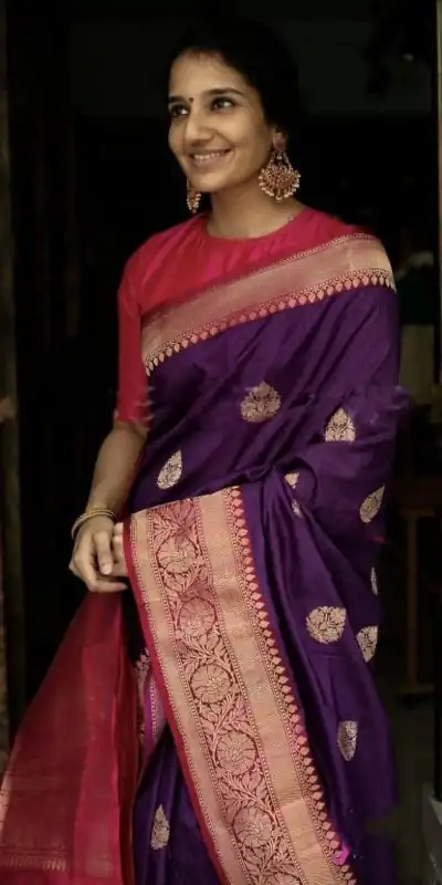 KP 2074 Purple Color Soft Lichi Silk Cloth Rich Pallu Work Saree Casual, Party Wear, Wedding, Events Etc.   Expected Delivery 4-6 Working Days @ 1449/- | Sarees, Bollywood Sarees, Creative Sarees, Designer Sarees, Embroidered Sarees, Ethnic Saree, Modern Digital sarees, Party Wear Sarees