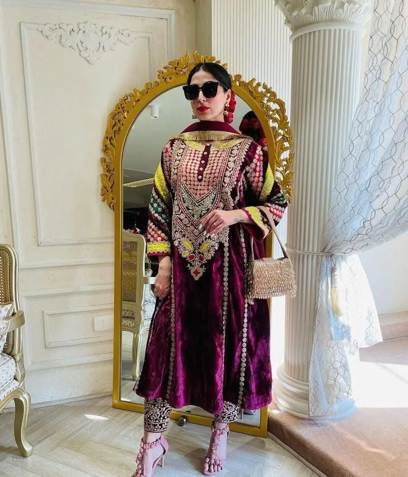 KT 300 Purple Color Velvet Coadding Sequence Work Salwar Suit Casual, Party Wear, Wedding Expected Delivery 4-6 Working Days@2049/ | Jump Suits, Salwar suit, Designer Suits, Casual Suits, Creative suits, Palazzo Suits, Party Wear Suits, Patiala Suits, Straight Suits