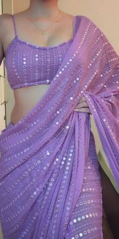 ST 395 Violet Color Faux Georgette Embroidery Cotton Thread Saree Casual, Wedding, Party, Festive, Events Etc. Expected Delivery 4-6 Working Days @1849/- | Sarees, Bollywood Sarees, Creative Sarees, Designer Sarees, Embroidered Sarees, Ethnic Saree, Modern Digital sarees, Party Wear Sarees