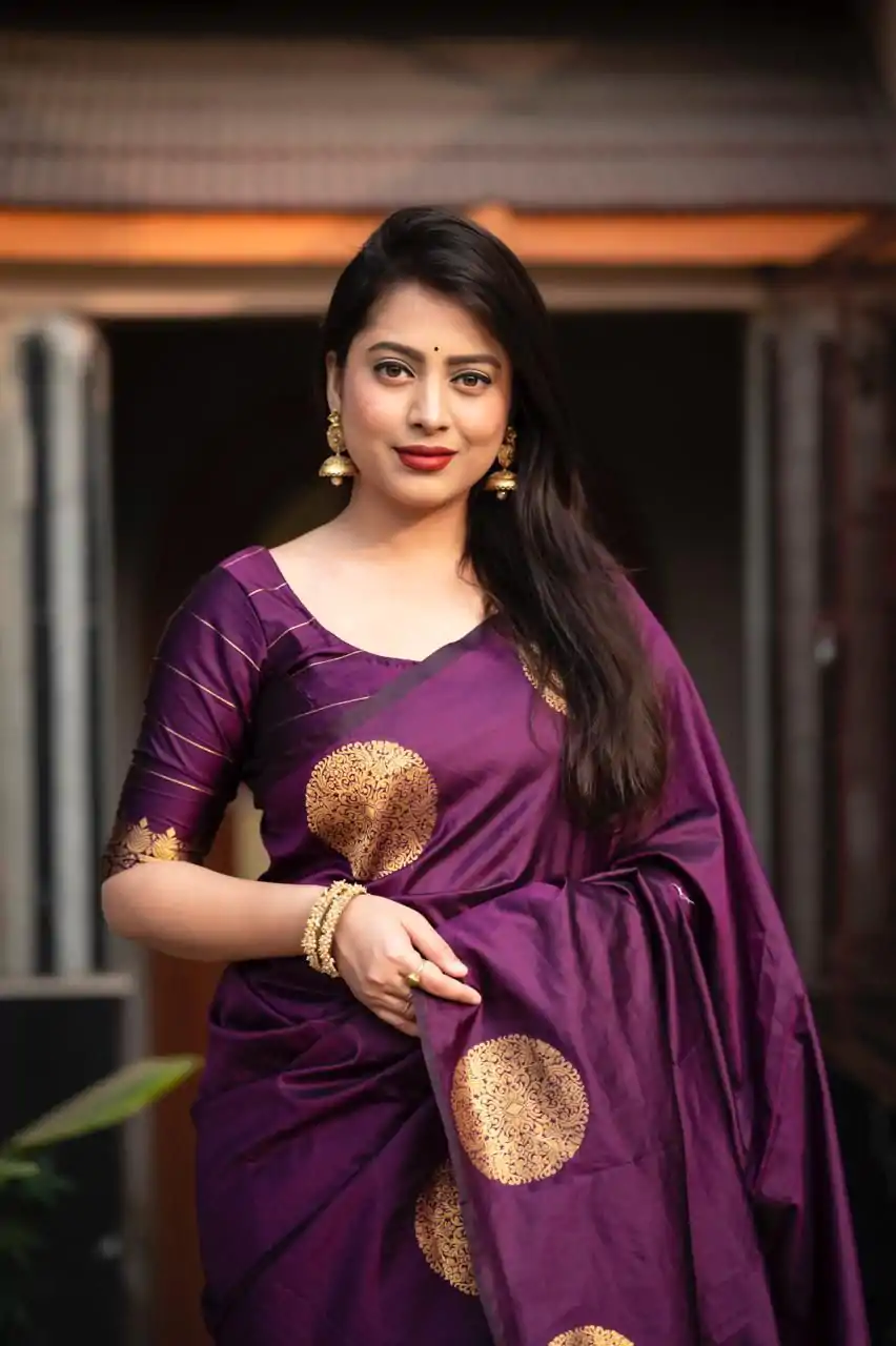 KP 5062 Dark Purple Color Soft Lichi Silk Jacquard On All Over Saree Casual, Party Wear, Wedding, Events Etc. Expected Delivery 4-6 Working Days @1299/- | Sarees, Bollywood Sarees, Creative Sarees, Designer Sarees, Embroidered Sarees, Ethnic Saree, Modern Digital sarees, Party Wear Sarees