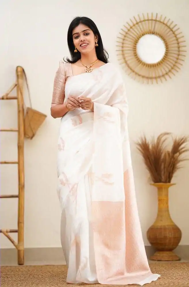 KP 4091 Off White Color Soft Lichi Silk Cloth Rich Pallu All Over Saree Events Casual, Wedding, Festive, Events . Expected Delivery  4-6 Working Days @1249/- | Sarees, Bollywood Sarees, Creative Sarees, Designer Sarees, Embroidered Sarees, Ethnic Saree, Modern Digital sarees, Party Wear Sarees