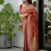Red Soft Silk Saree with Pallu Work