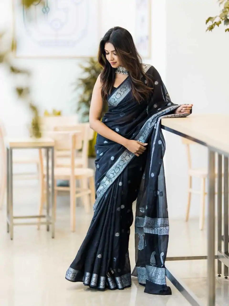 DDF 301 Black Color Soft Lichi Silk Ordinary Design Rich Pallu Saree Casual, Party Wear, Events, Festivals Etc. Expected Delivery 4-6 Working Days 1449/- | Sarees, Bollywood Sarees, Creative Sarees, Designer Sarees, Embroidered Sarees, Ethnic Saree, Modern Digital sarees, Party Wear Sarees