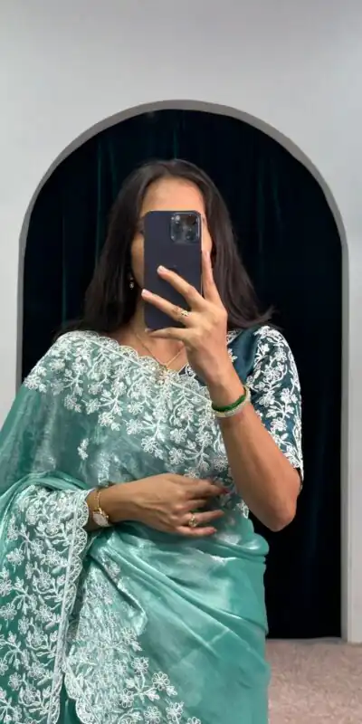 ST 471 Blue Color Burberry With Blooming Embroidery Saree Casual, Wedding, Party, Festive, Events Etc. Expected Delivery 4-6 Working Days @1999/- | Sarees, Bollywood Sarees, Creative Sarees, Designer Sarees, Embroidered Sarees, Ethnic Saree, Modern Digital sarees, Party Wear Sarees