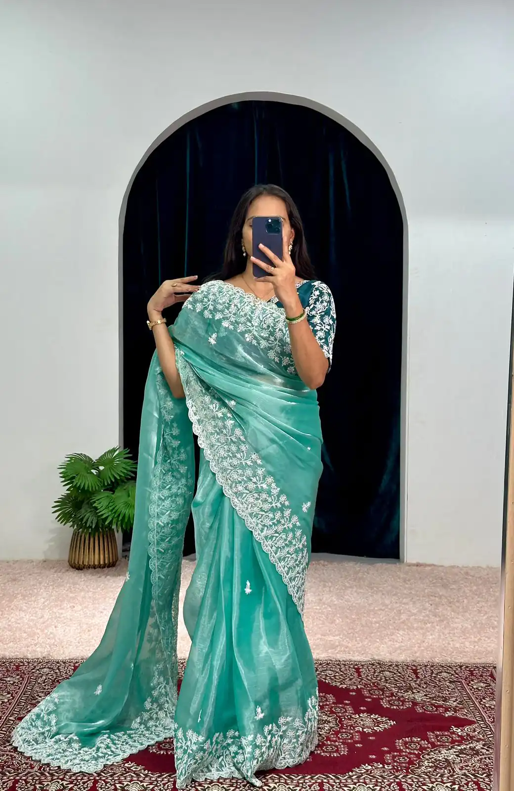 ST 471 Blue Color Burberry With Blooming Embroidery Saree Casual, Wedding, Party, Festive, Events Etc. Expected Delivery 4-6 Working Days @1999/- | Sarees, Bollywood Sarees, Creative Sarees, Designer Sarees, Embroidered Sarees, Ethnic Saree, Modern Digital sarees, Party Wear Sarees