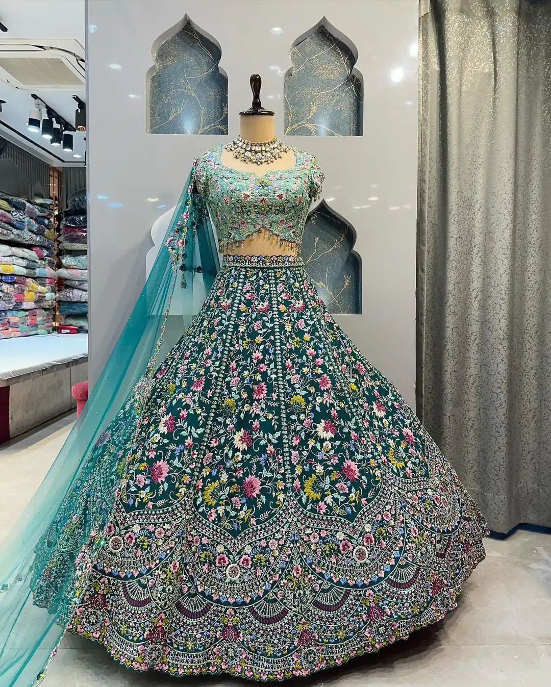 BD 1607 Blue Color Malai Silk Sequins Embroidered Lehenga Choli Casual, Wedding, Festive, Events Expected Delivery 4-6 Working Days @3249/- | Lehenga, Bollywood Lehenga, Creative Lehenga, Designer Lehenga, Embroidered Lehenga, Party Wear Lehenga