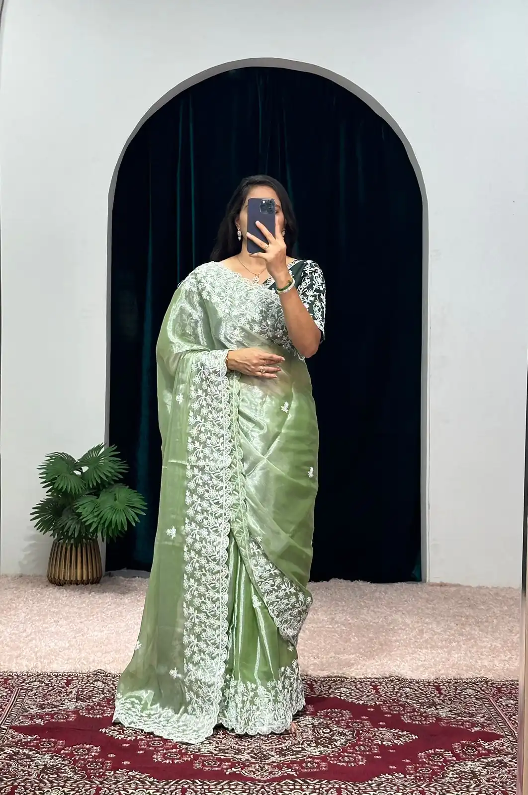 ST 471 Green Color Burberry With Blooming Embroidery Saree Casual, Wedding, Party, Festive, Events Etc. Expected Delivery 4-6 Working Days @1999/- | Sarees, Bollywood Sarees, Creative Sarees, Designer Sarees, Embroidered Sarees, Ethnic Saree, Modern Digital sarees, Party Wear Sarees