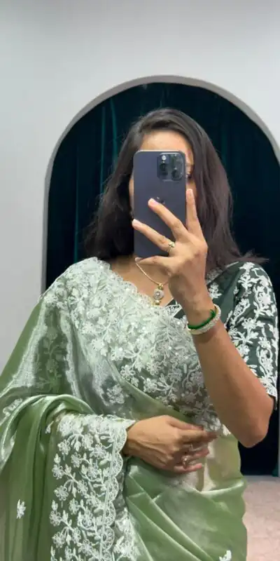 ST 471 Green Color Burberry With Blooming Embroidery Saree Casual, Wedding, Party, Festive, Events Etc. Expected Delivery 4-6 Working Days @1999/- | Sarees, Bollywood Sarees, Creative Sarees, Designer Sarees, Embroidered Sarees, Ethnic Saree, Modern Digital sarees, Party Wear Sarees