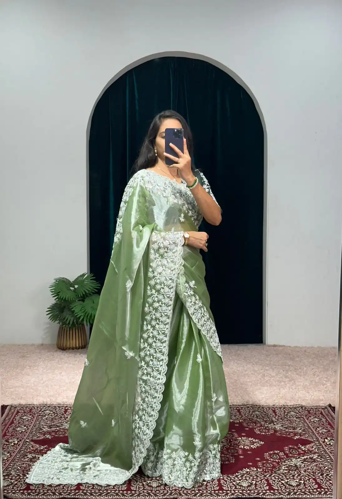 ST 471 Green Color Burberry With Blooming Embroidery Saree Casual, Wedding, Party, Festive, Events Etc. Expected Delivery 4-6 Working Days @1999/- | Sarees, Bollywood Sarees, Creative Sarees, Designer Sarees, Embroidered Sarees, Ethnic Saree, Modern Digital sarees, Party Wear Sarees