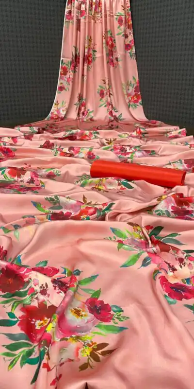 Veechis RUHI Peach Color Heavy Devsena Soft Silk Beautiful Digital Printed Saree Casual, Party Festive, Events. Expected Delivery 4-6 Working Days @1499 | Sarees, Bollywood Sarees, Creative Sarees, Designer Sarees, Embroidered Sarees, Modern Digital sarees, Party Wear Sarees