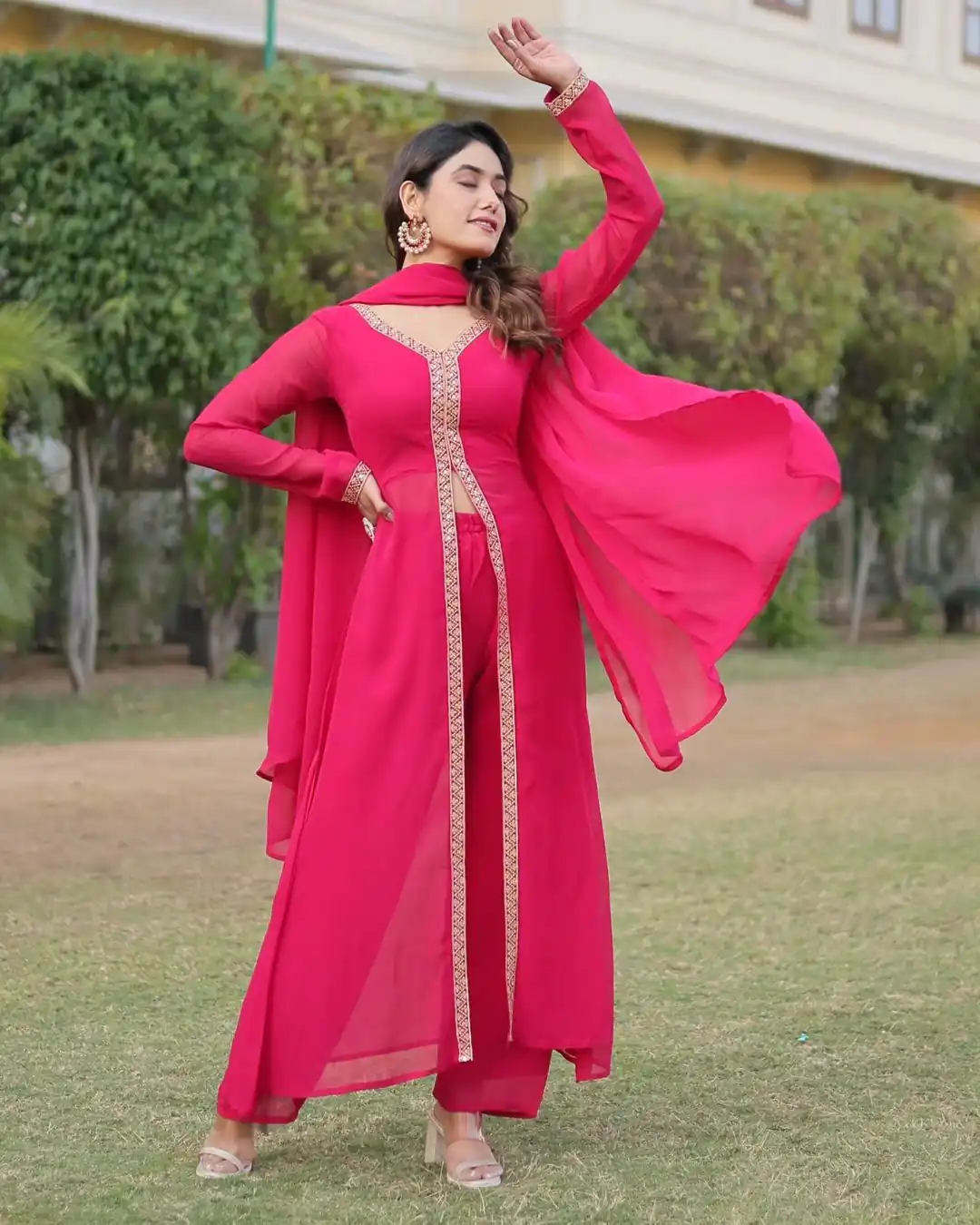 VLM 136 Pink Color Georgette Embroidery Sequence Salwar Suit Wedding, Party, Festive, Events Expected Delivery 4-6 Working Days @ 1699/- Only | Salwar suit, Designer Suits, Casual Suits, Creative suits, Party Wear Suits, Straight Suits