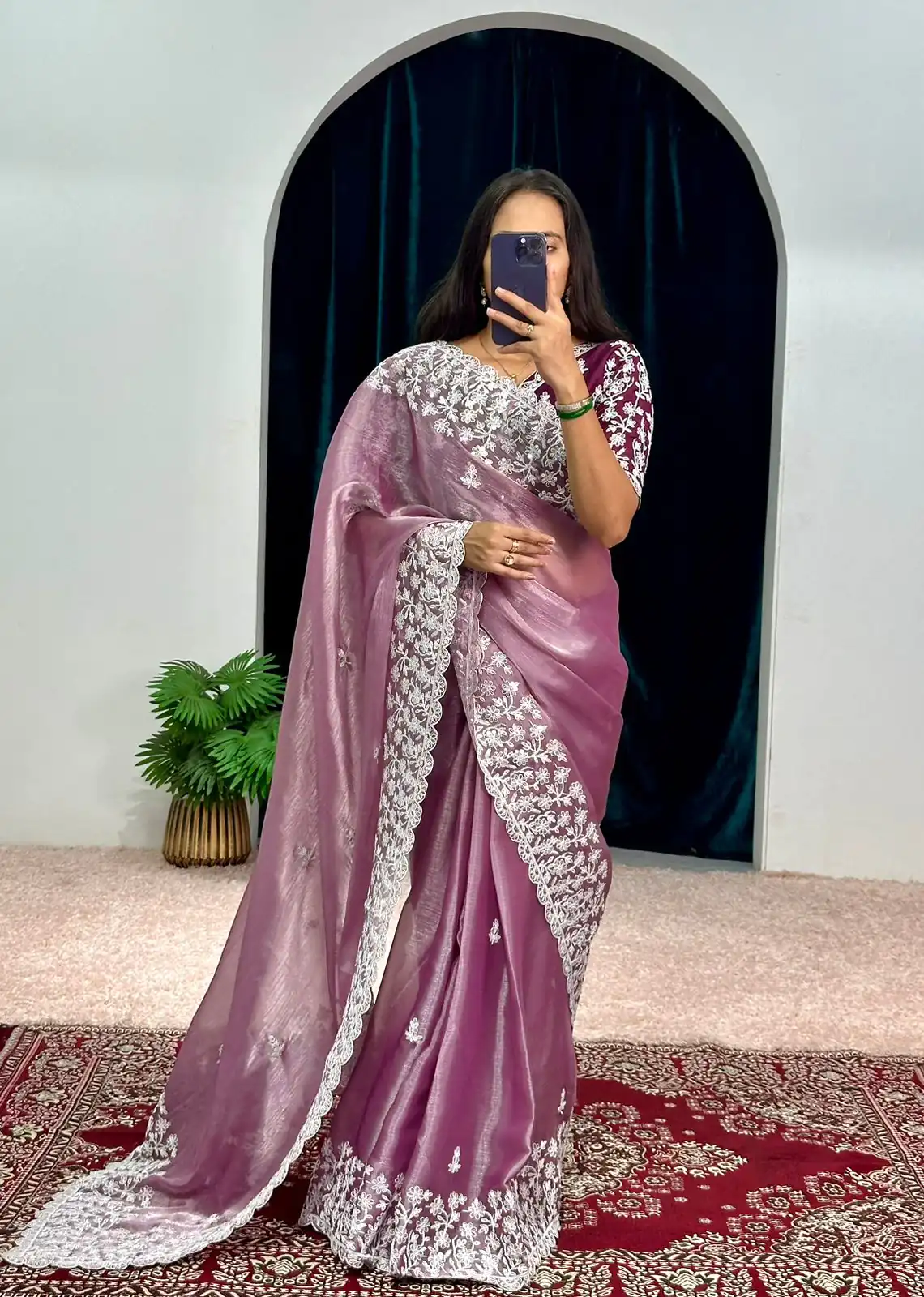 ST 471 Purple Color Burberry With Blooming Embroidery Saree Casual, Wedding, Party, Festive, Events Etc. Expected Delivery 4-6 Working Days @1999/- | Sarees, Bollywood Sarees, Creative Sarees, Designer Sarees, Embroidered Sarees, Ethnic Saree, Modern Digital sarees, Party Wear Sarees