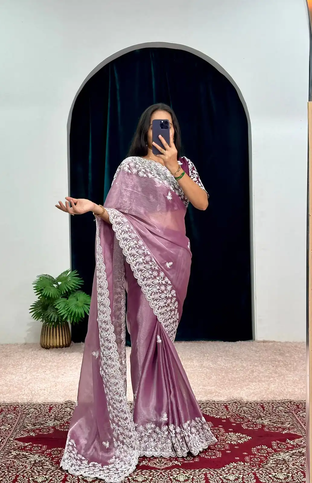 ST 471 Purple Color Burberry With Blooming Embroidery Saree Casual, Wedding, Party, Festive, Events Etc. Expected Delivery 4-6 Working Days @1999/- | Sarees, Bollywood Sarees, Creative Sarees, Designer Sarees, Embroidered Sarees, Ethnic Saree, Modern Digital sarees, Party Wear Sarees