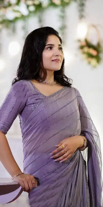 AC pearl Purple Color Georgette Sequence Multi & Pearl Work Saree Casual, Wedding, Festive, Events Expected Delivery 4-6 Working Days @1899 /- | Sarees, Bollywood Sarees, Creative Sarees, Designer Sarees, Embroidered Sarees, Ethnic Saree, Modern Digital sarees, Party Wear Sarees