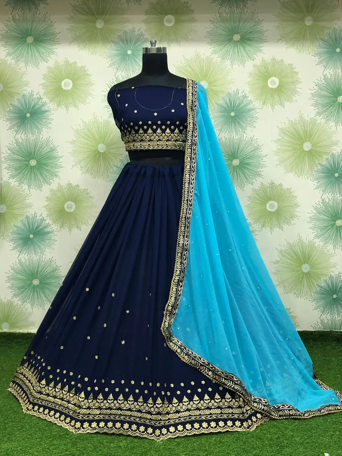 RC 227 Royal Blue Color Heavy Georgette Embroidery Sequins Lehenga Choli Casual, Party Wedding, Festive, Events Etc. Delivery  4-6 Working Days 1999/- | Lehenga, Bollywood Lehenga, Creative Lehenga, Designer Lehenga, Embroidered Lehenga, Party Wear Lehenga