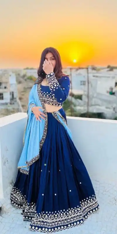 RC 227 Royal Blue Color Heavy Georgette Embroidery Sequins Lehenga Choli Casual, Party Wedding, Festive, Events Etc. Delivery  4-6 Working Days 1999/- | Lehenga, Bollywood Lehenga, Creative Lehenga, Designer Lehenga, Embroidered Lehenga, Party Wear Lehenga