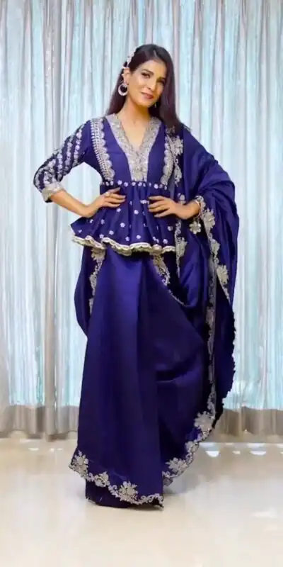 ST 156 Royal Blue Color Japan Satin Embroidery Sequence Saree Casual, Wedding, Party, Festive, Events Etc. Expected Delivery 4-6 Working Days @2049/- | Sarees, Bollywood Sarees, Creative Sarees, Designer Sarees, Embroidered Sarees, Ethnic Saree, Modern Digital sarees, Party Wear Sarees