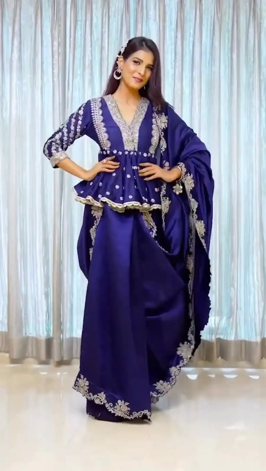 ST 156 Royal Blue Color Japan Satin Embroidery Sequence Saree Casual, Wedding, Party, Festive, Events Etc. Expected Delivery 4-6 Working Days @2049/- | Sarees, Bollywood Sarees, Creative Sarees, Designer Sarees, Embroidered Sarees, Ethnic Saree, Modern Digital sarees, Party Wear Sarees