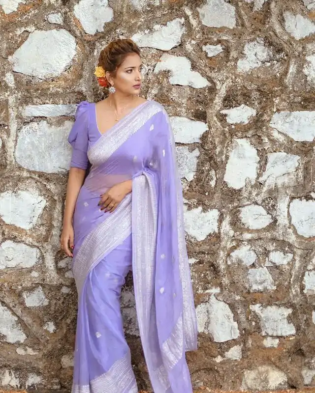 DDF 301 Violet Color Soft Lichi Silk Ordinary Design Rich Pallu Saree Casual, Party Wear, Events, Festivals Etc. Expected Delivery 4-6 Working Days 1449/- | Sarees, Bollywood Sarees, Creative Sarees, Designer Sarees, Embroidered Sarees, Ethnic Saree, Modern Digital sarees, Party Wear Sarees