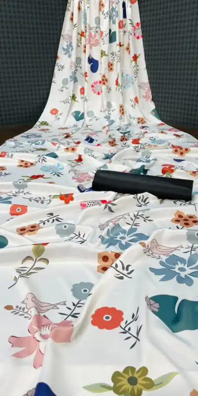 Veechis RUHI White Color Heavy Devsena Soft Silk Beautiful Digital Printed Saree Casual, Party Festive, Events. Expected Delivery 4-6 Working Days @1499 | Sarees, Bollywood Sarees, Creative Sarees, Designer Sarees, Embroidered Sarees, Modern Digital sarees, Party Wear Sarees