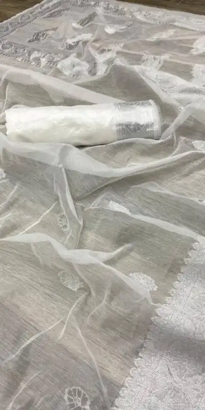 DDF 301 White Color Soft Lichi Silk Ordinary Design Rich Pallu Saree Casual, Party Wear, Events, Festivals Etc. Expected Delivery 4-6 Working Days 1449/- | Sarees, Bollywood Sarees, Creative Sarees, Designer Sarees, Embroidered Sarees, Ethnic Saree, Modern Digital sarees, Party Wear Sarees