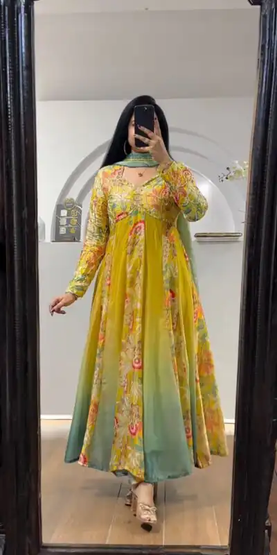 KD 1461 Yellow Color Muslin Digital Print With Hand Work Salwar Suit Casual, Party, Festive, Events Wedding Etc.  Expected Delivery 4-6 Working Days @2099/- | Salwar suit, Designer Suits, Casual Suits, Creative suits, Palazzo Suits, Party Wear Suits, Straight Suits