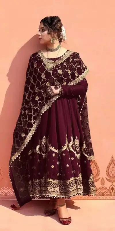  ZSR 3063 Maroon Color Georgette Embroidery Sequence Salwar Suit Casual, Wedding, Festive, Events Expected Delivery 4-6 Working Days @2049/- | Jump Suits, Salwar suit, Designer Suits, Casual Suits, Creative suits, Palazzo Suits, Party Wear Suits, Patiala Suits, Straight Suits