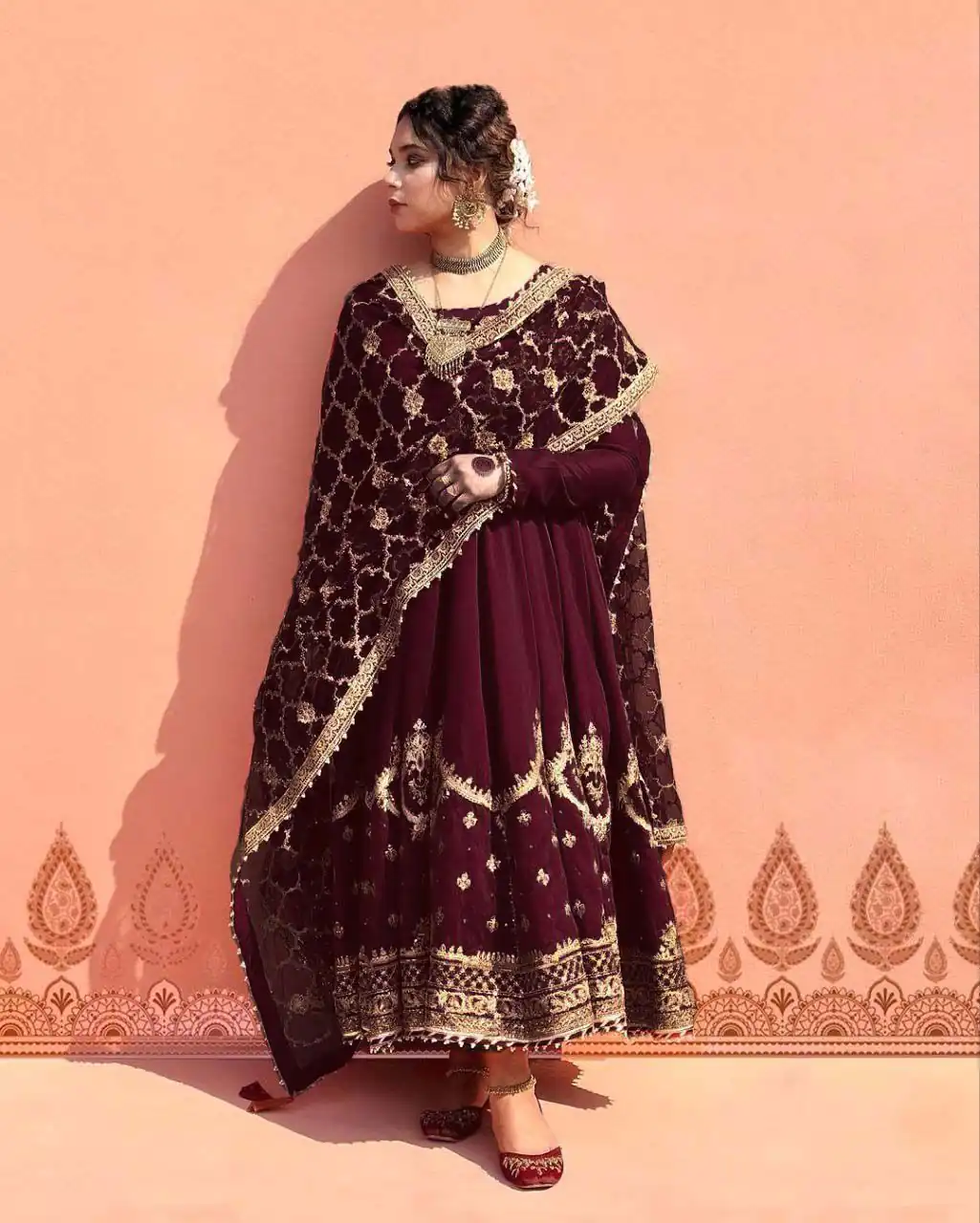  ZSR 3063 Maroon Color Georgette Embroidery Sequence Salwar Suit Casual, Wedding, Festive, Events Expected Delivery 4-6 Working Days @2049/- | Jump Suits, Salwar suit, Designer Suits, Casual Suits, Creative suits, Palazzo Suits, Party Wear Suits, Patiala Suits, Straight Suits