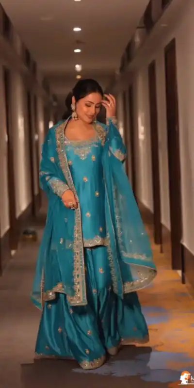 NSR 809 Blue Color Chinnon Silk Embroidery Sequence Salwar Suit Casual, Party Festive, Events Etc. Expected Delivery 4-6 Working Days @1999/ | Jump Suits, Salwar suit, Designer Suits, Casual Suits, Creative suits, Palazzo Suits, Party Wear Suits, Patiala Suits, Straight Suits