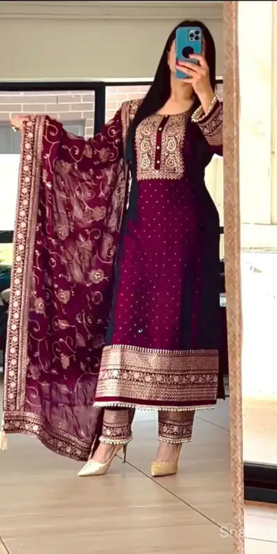 MF 422 Purple Color Chinon Silk Embroidery Sequence Salwar Suit  Wedding, Party, Festive, Events Etc. Expected 4-6 Working Days @2399/- | Salwar suit, Designer Suits, Casual Suits, Creative suits, Palazzo Suits, Party Wear Suits, Patiala Suits, Straight Suits