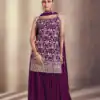 Artful Purple Color Georgette Embroidery Work Salwar Suit