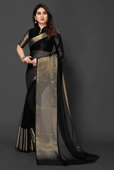 DDF 113 Black Color Chiffon Running Chiffon Blouse Work Saree Casual, Party Wear, Events, Festivals Etc. Expected Delivery 4-6 Working Days 1199/- | Sarees, Bollywood Sarees, Creative Sarees, Designer Sarees, Embroidered Sarees, Ethnic Saree, Modern Digital sarees, Party Wear Sarees