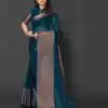 Beautiful Blue Color Chiffon Running Chiffon Blouse Work Saree