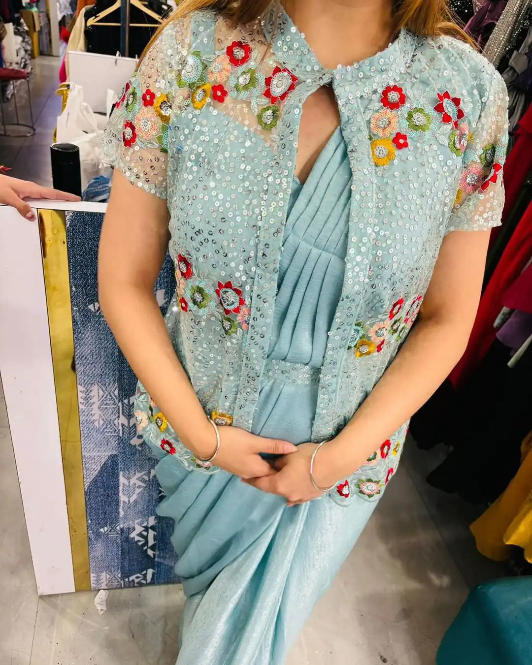 LG 1844 Blue Color Chinon Silk Embroidered Sequence Saree  Party, Wedding, Festive, Events Etc., Expected Delivery 4-6 Working Days@2099 /- Only | Sarees, Bollywood Sarees, Creative Sarees, Designer Sarees, Embroidered Sarees, Ethnic Saree, Party Wear Sarees